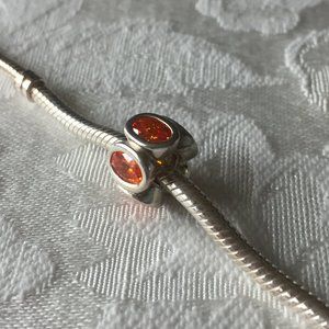 NWOT Pandora Charm Orange CZ - Retired